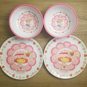 Zak designs strawberry shortcake plate and bowl lot